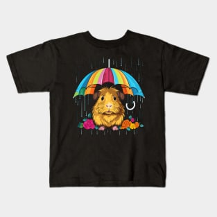 Guinea Pig Rainy Day With Umbrella Kids T-Shirt